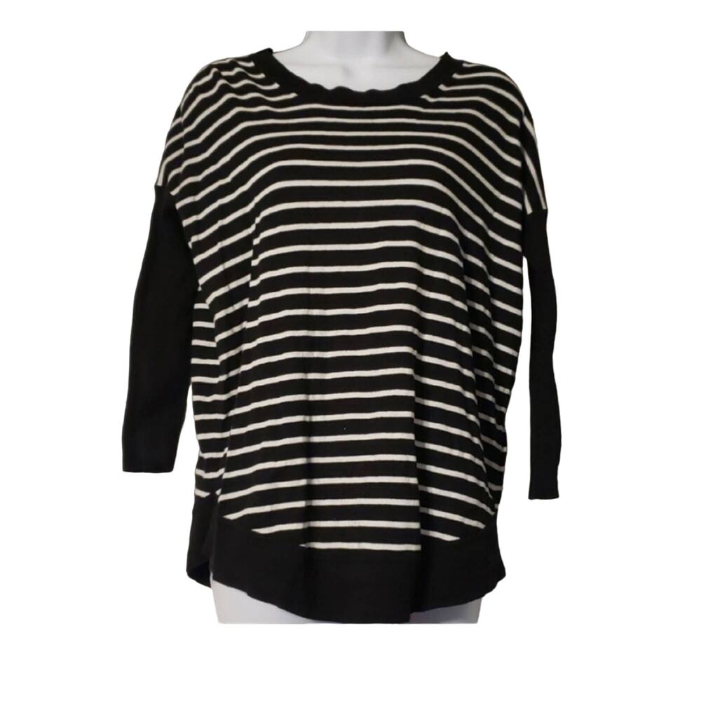 J Crew Black White Striped Long Sleeve Tunic Xs